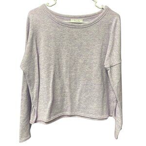 Sadie & Sage Lavender Knit Sweater Top | Cropped Long Sleeve | Size S